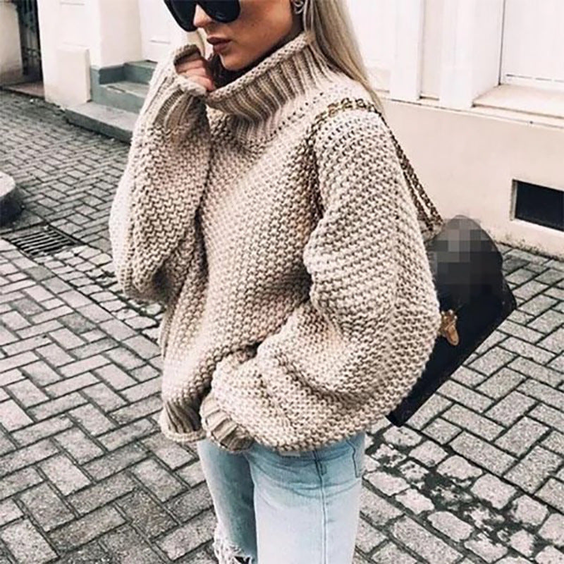 Emma | Chunky Turtleneck Trui met Doll Sleeves