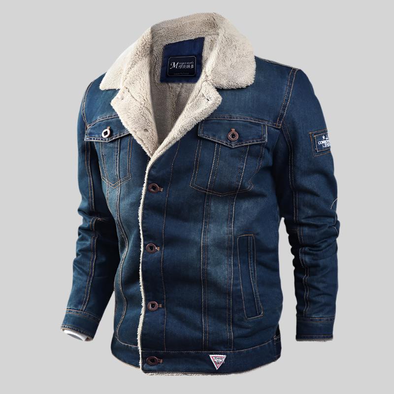 Thijs | Denim Jacket met Wol Kraag