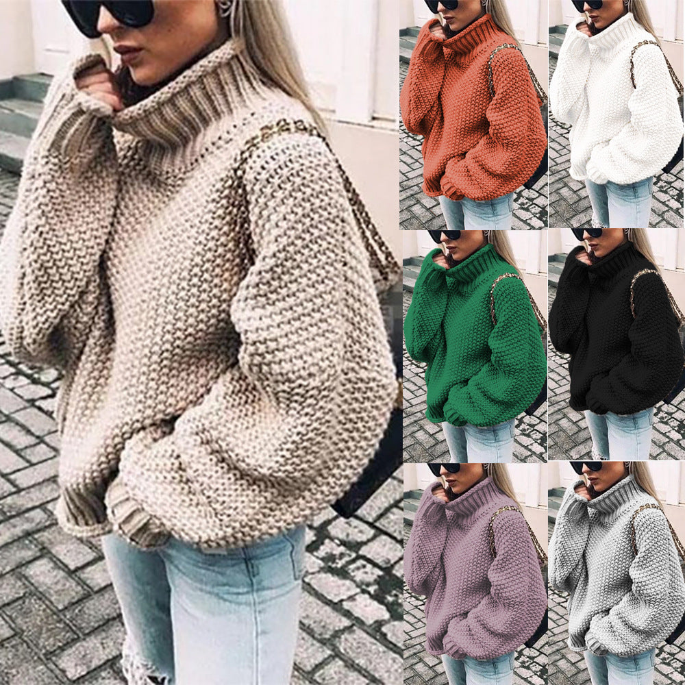 Emma | Chunky Turtleneck Trui met Doll Sleeves